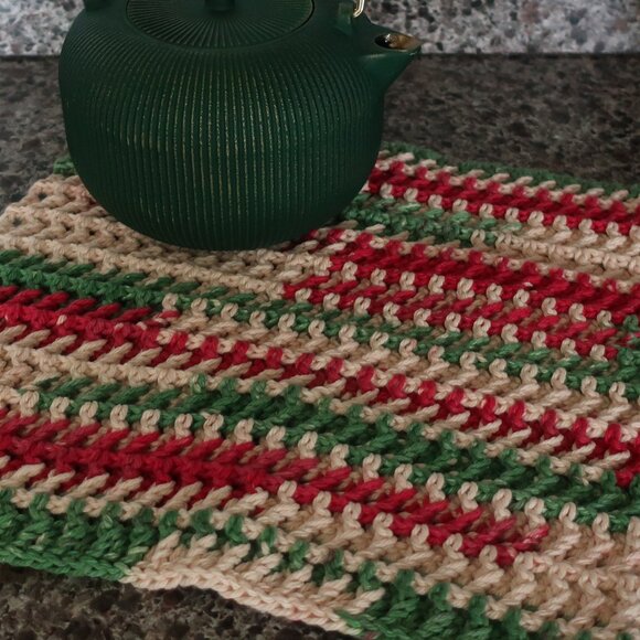 Multicolored Crochet Dish Drying Mats 100% Cotton Kitchen - Picture 11 of 11